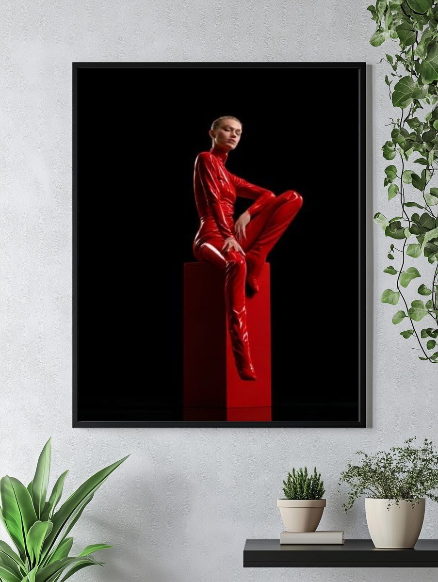 Red Fashion Portrait Poster. — room view 4