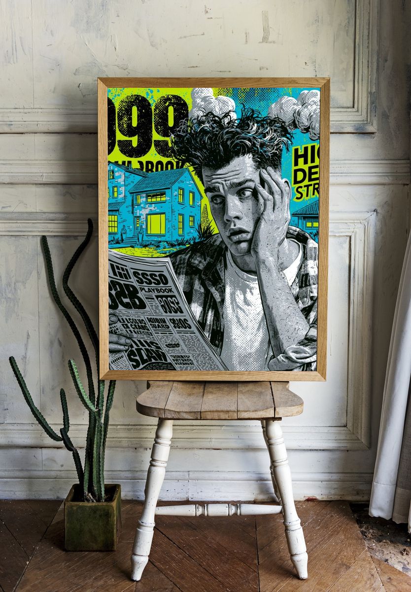 Millennial Mortgage Stress Pop Art Poster. room preview
