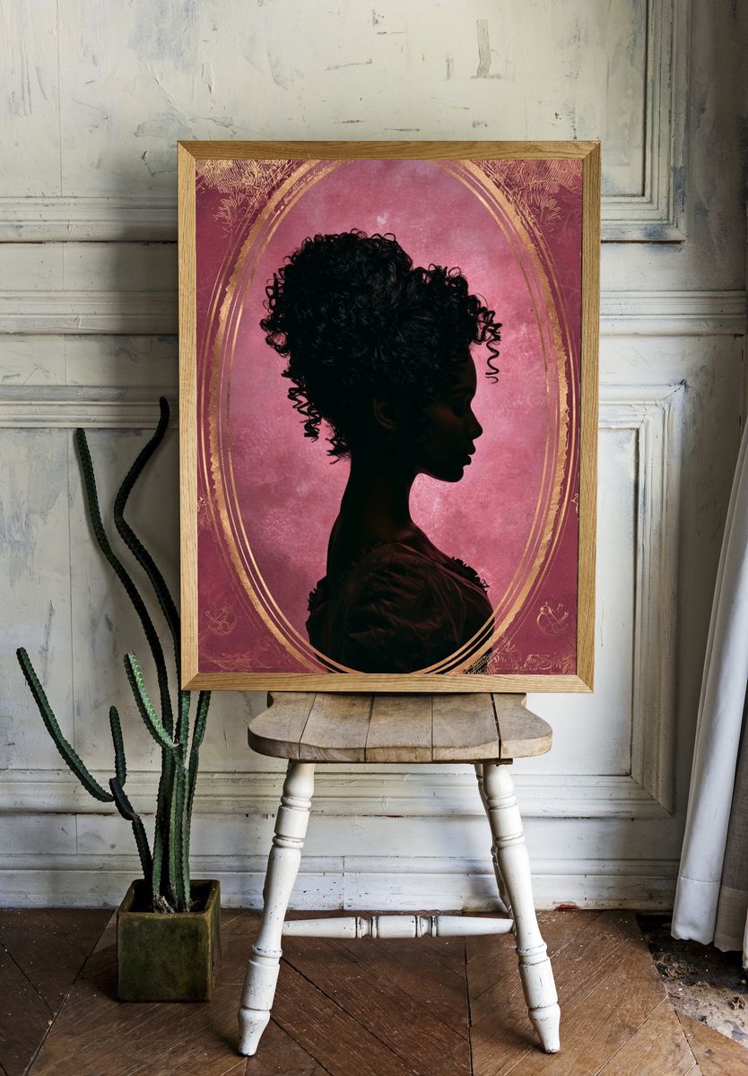 Elegant Silhouette Portrait Print. — room view 1