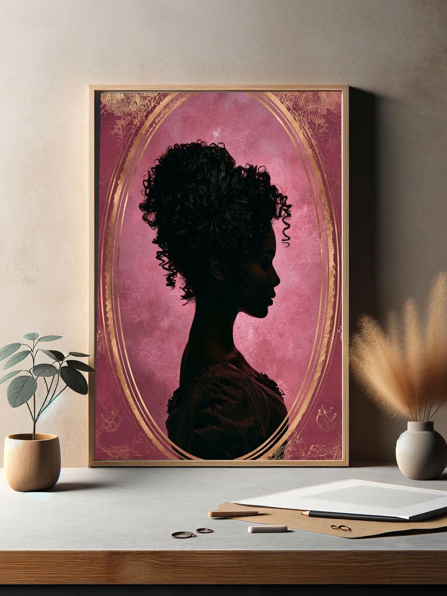 Elegant Silhouette Portrait Print. — room view 2