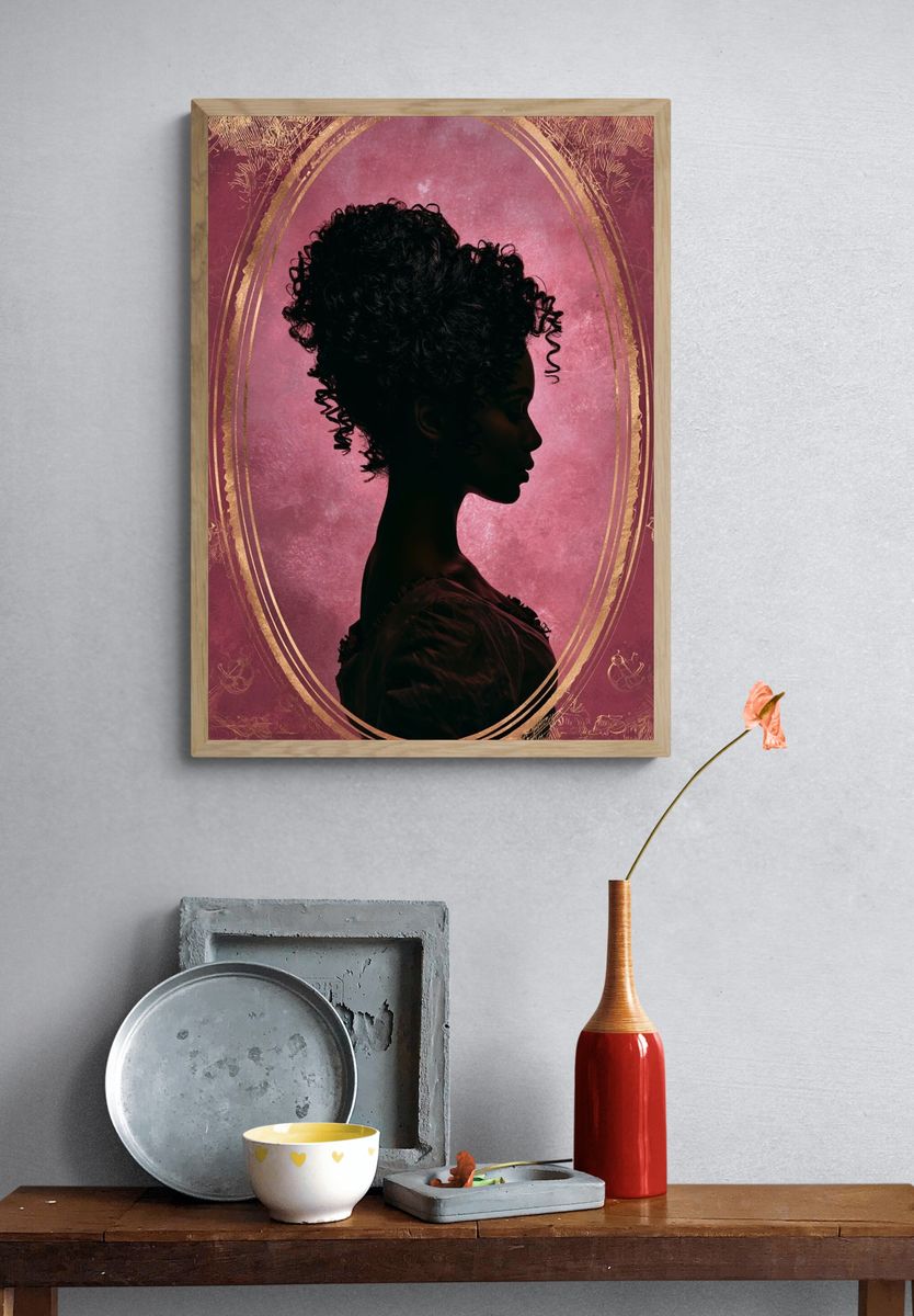 Elegant Silhouette Portrait Print. — room view 3