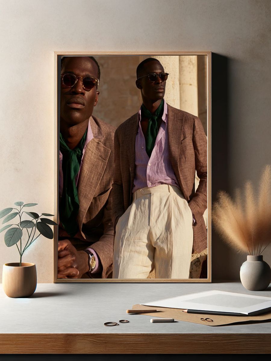Elegant Menswear Portrait Poster. — room view 2