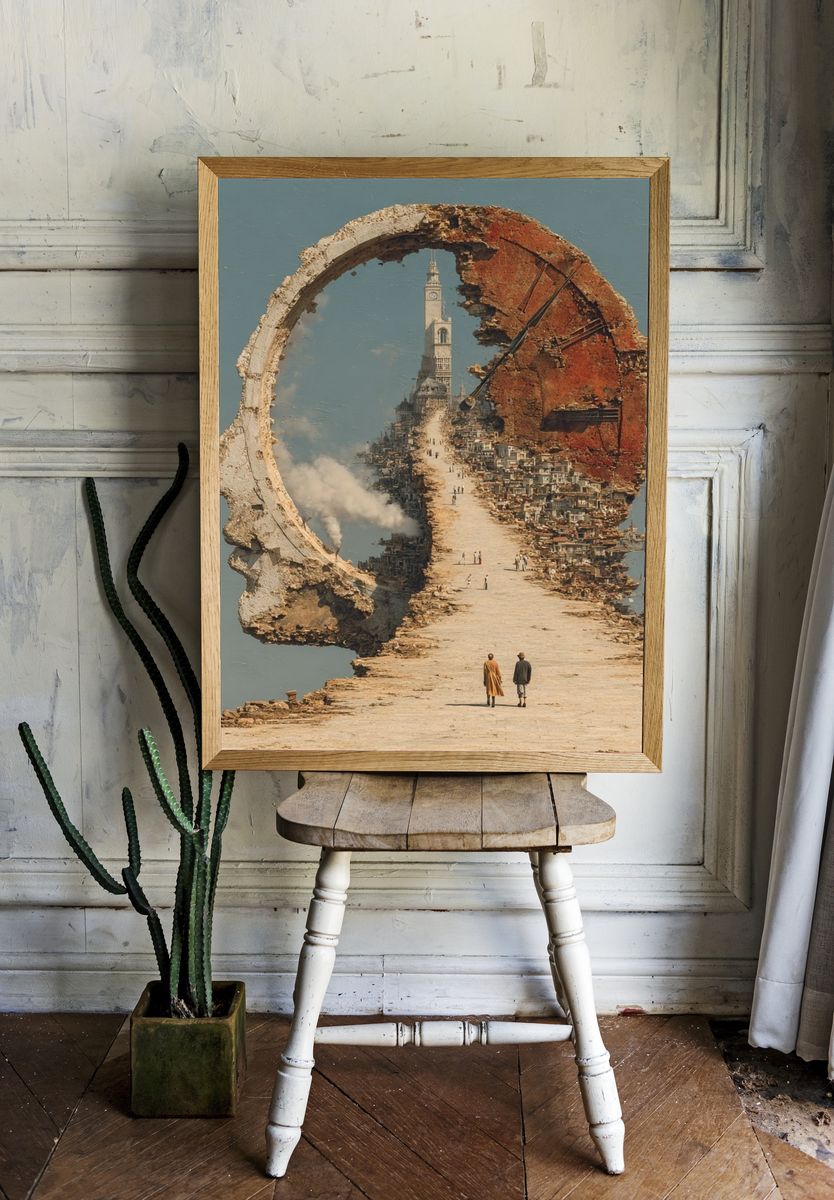 Surreal Cityscape in Mind — Fine Art Print room preview