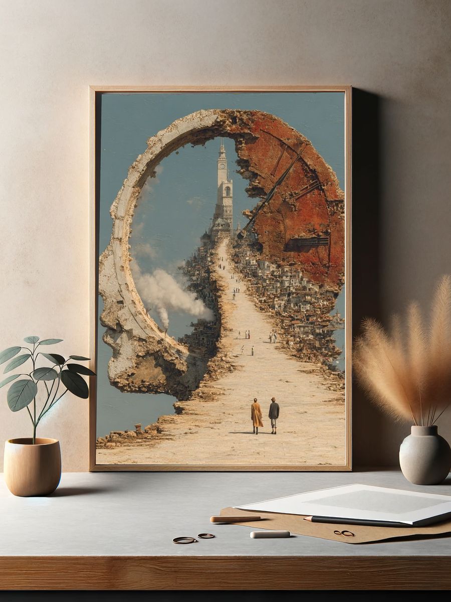 Surreal Cityscape in Mind — Fine Art Print. — room view 2