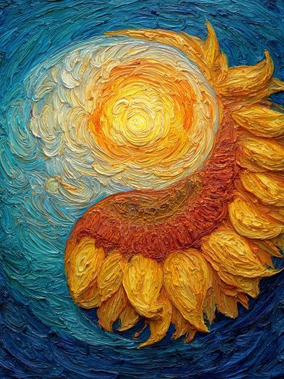 Sunflower and Sun — Fine Art Print. poster print