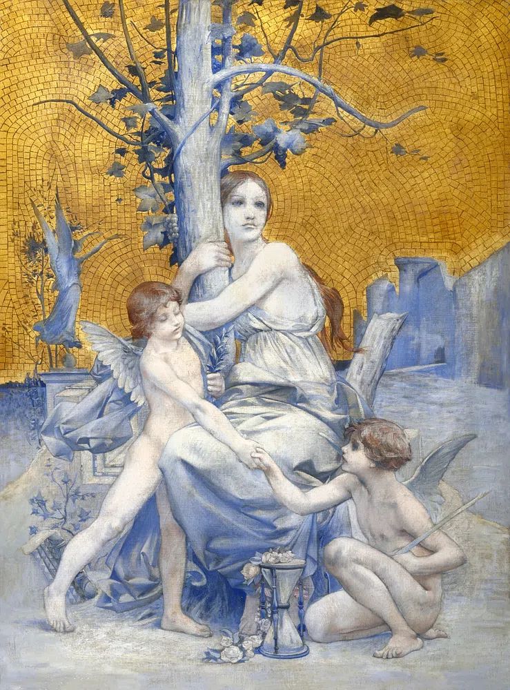 Allegory Time (1896) painting high. poster detail