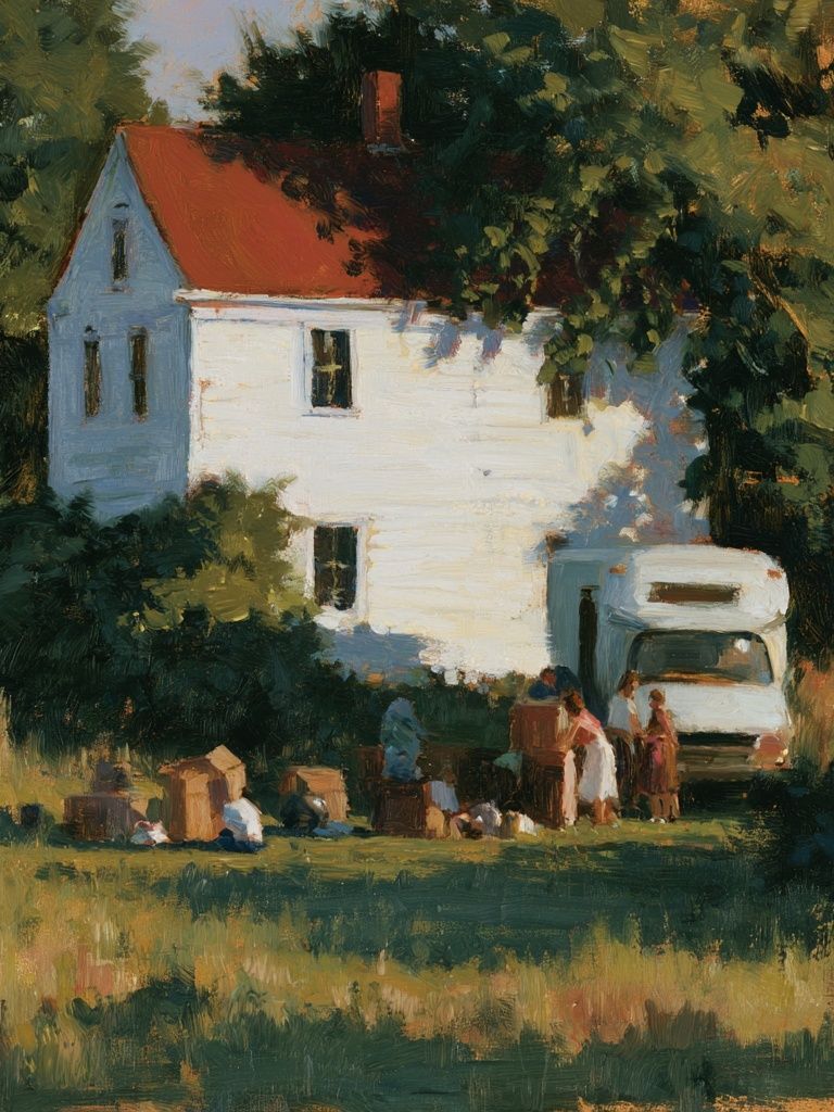 Country House Oil Painting Poster. poster detail