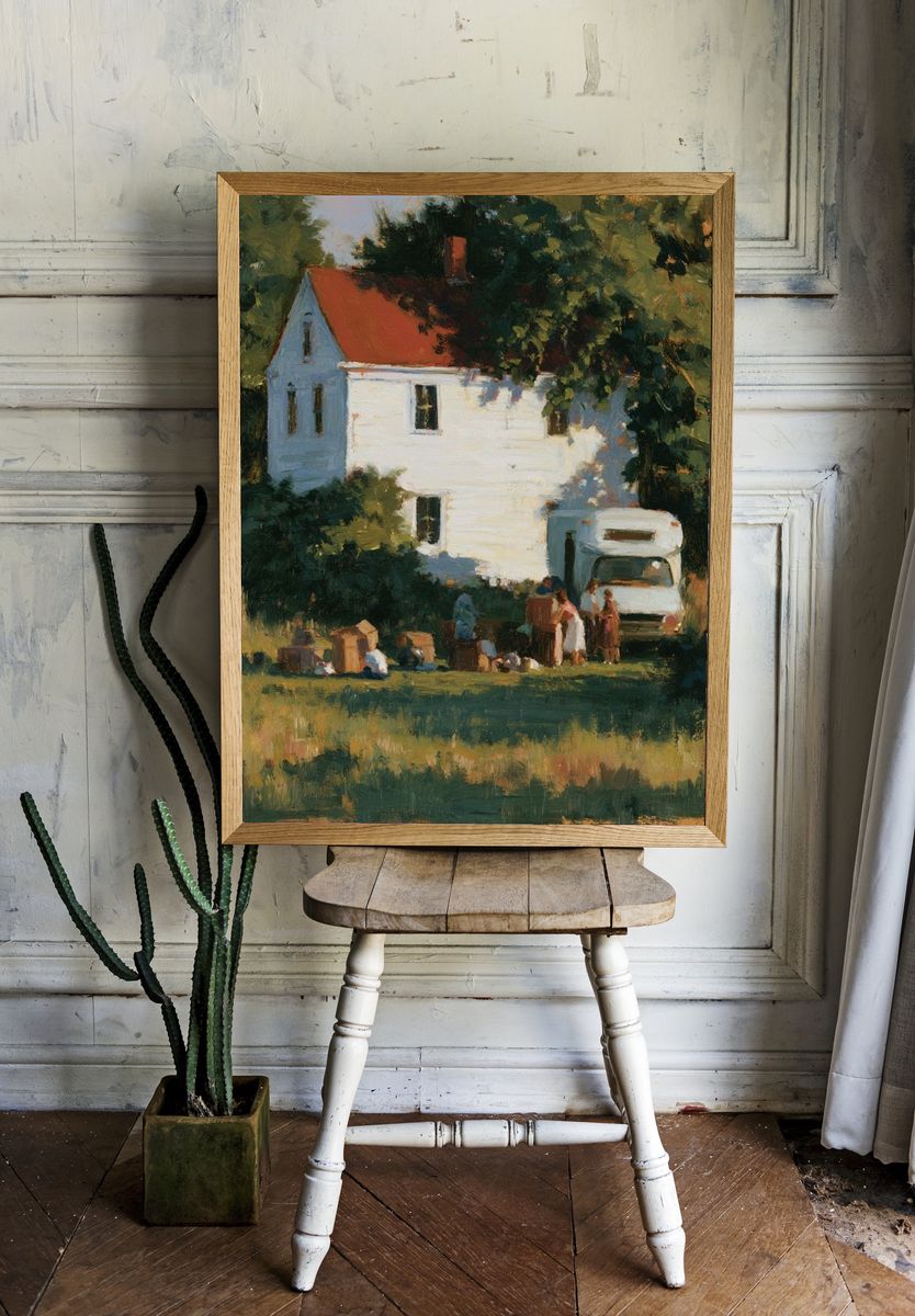 Country House Oil Painting Poster. room preview