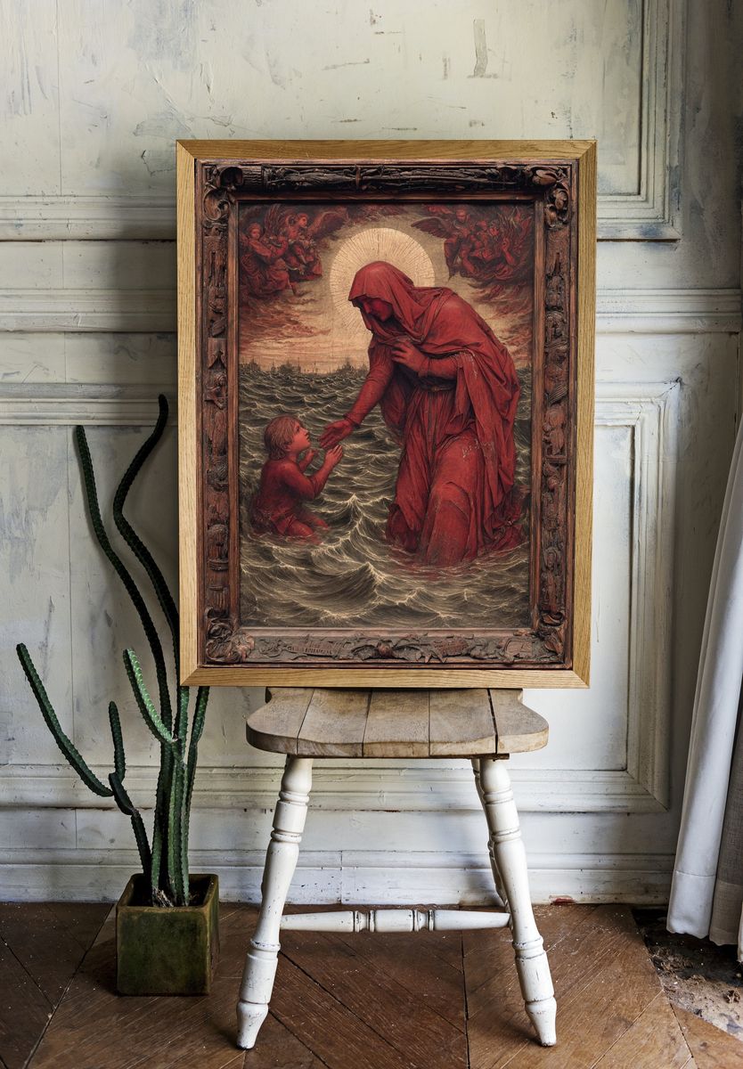 Red Madonna and Child — Fine-Art Print room preview