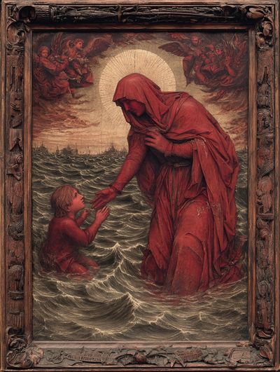 Red Madonna and Child — Fine-Art Print. poster print