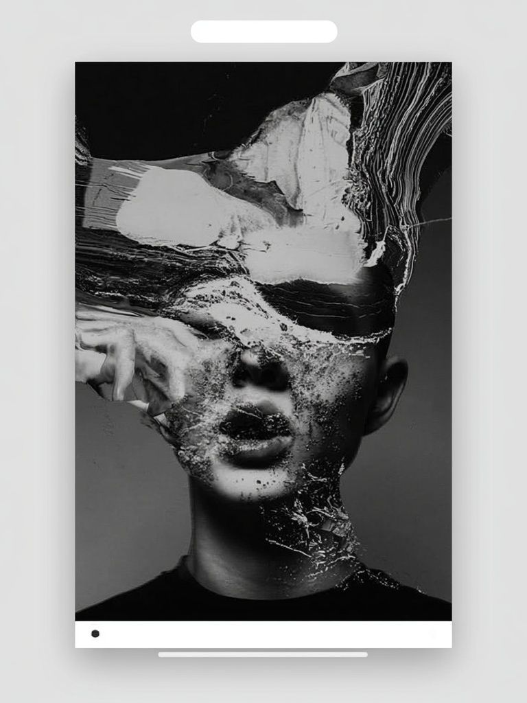 Surreal Monochrome Portrait Print. poster detail