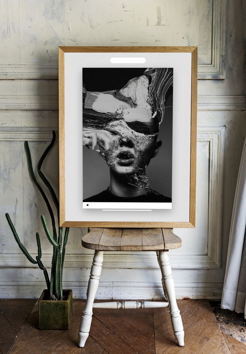 Surreal Monochrome Portrait Print. room preview