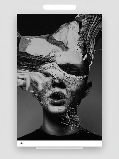 Surreal Monochrome Portrait Print.