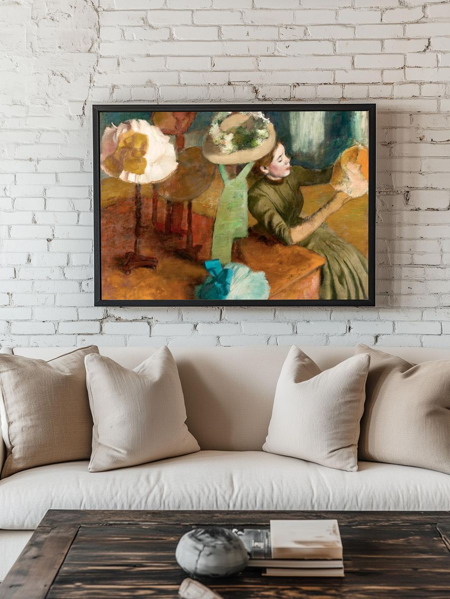 Woman with Hats — Fine Art Print room preview