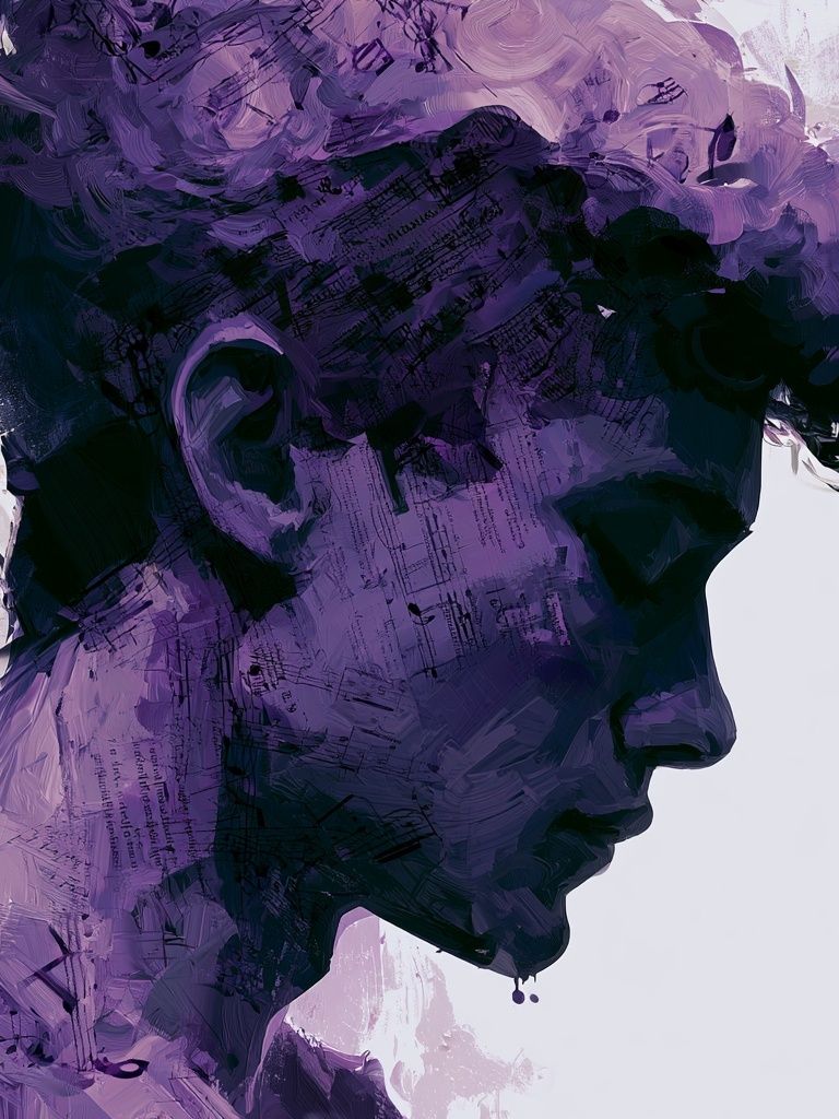 Purple Profile Portrait Print. poster detail