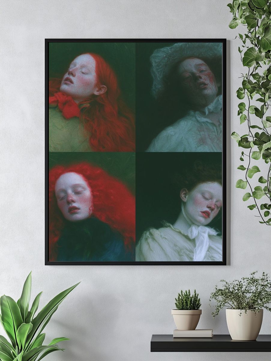 Dreamlike Portrait Collage Print. — room view 4