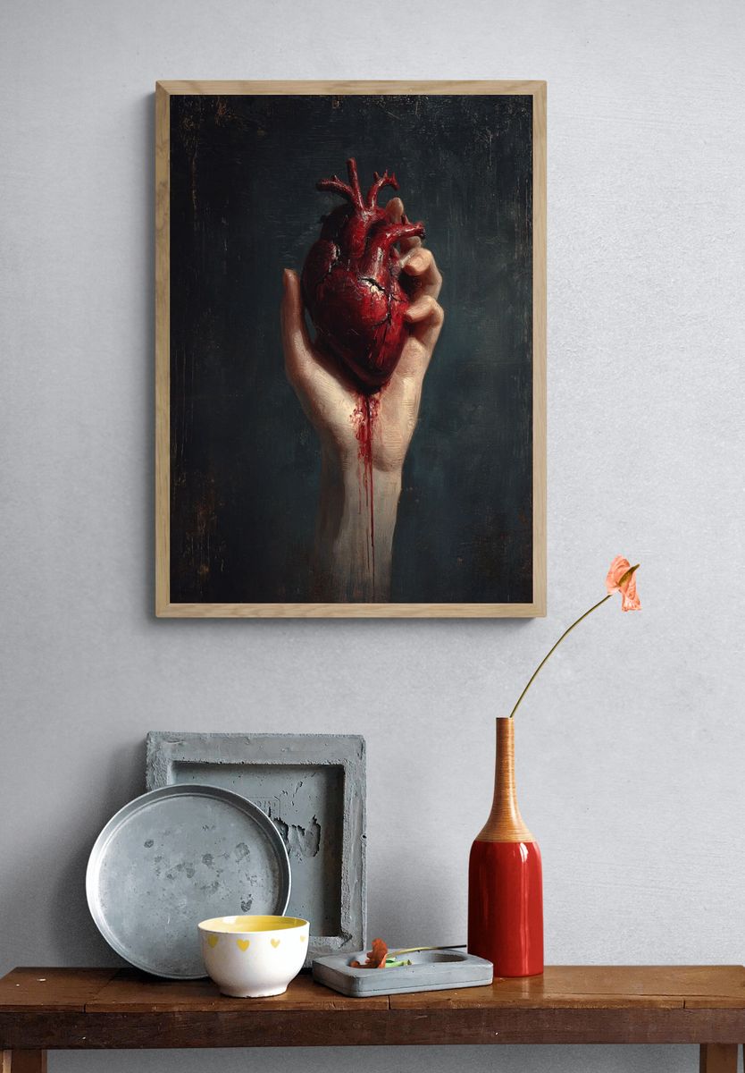 Heart in Hand — Fine Art Print. — room view 3