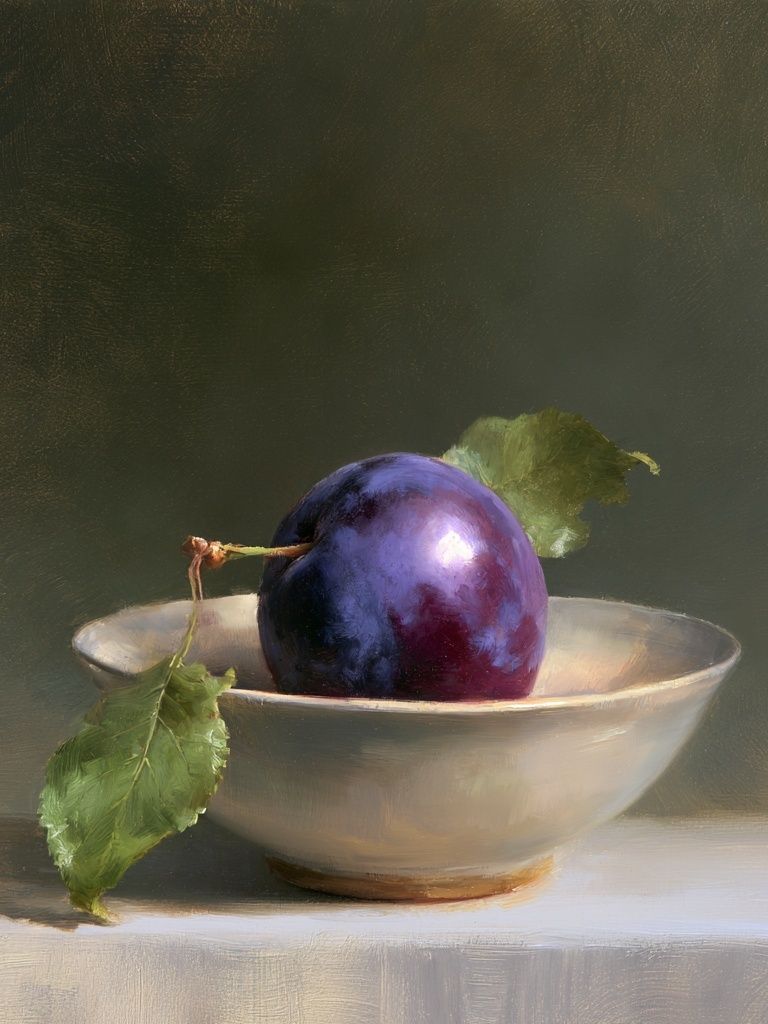 Plum Still Life Fine-Art Print. poster — fine-art art
