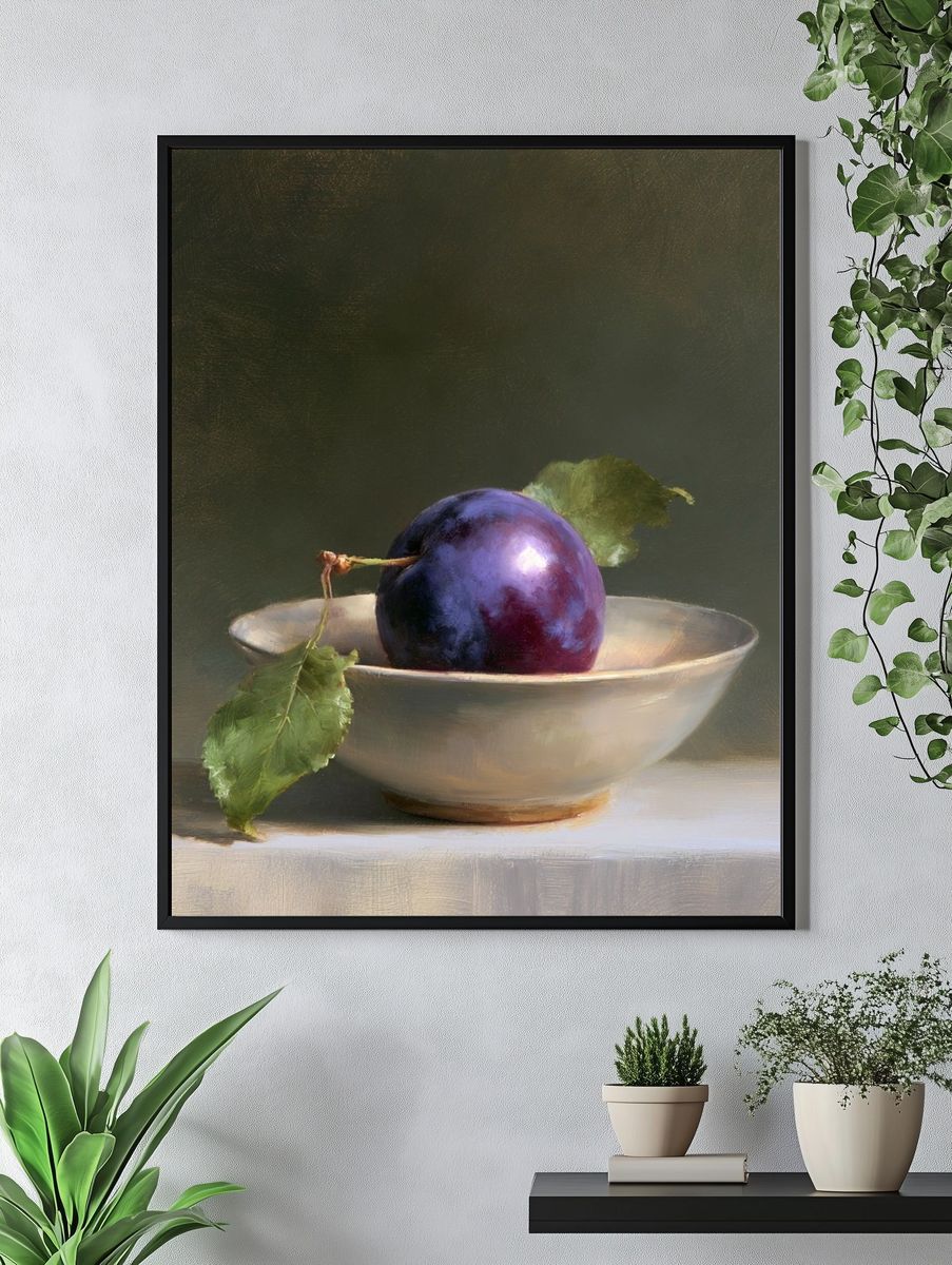 Plum Still Life Fine-Art Print. — room view 4