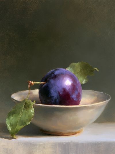 Plum Still Life Fine-Art Print. poster