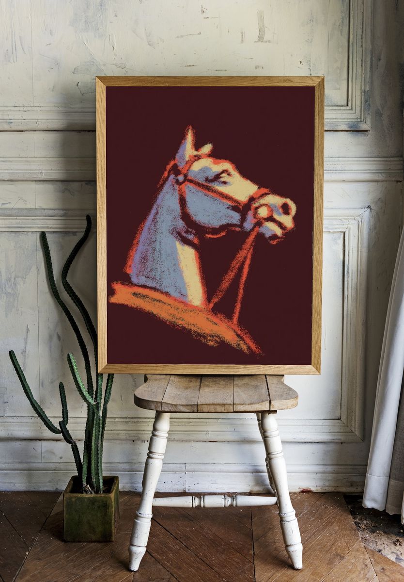 Horse Pop Art Poster room preview