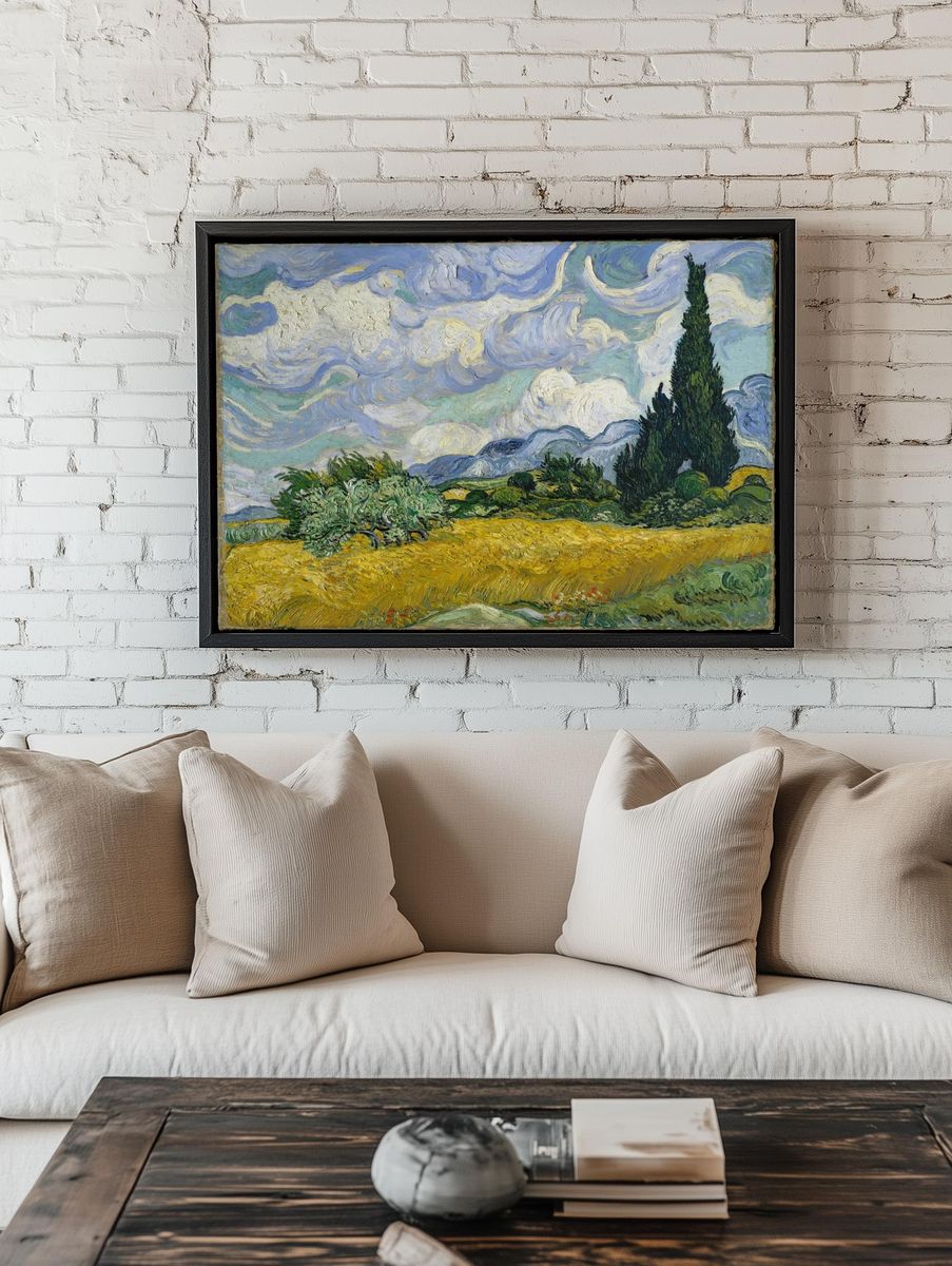 Wheat Field and Cypress Fine-Art Poster. room preview