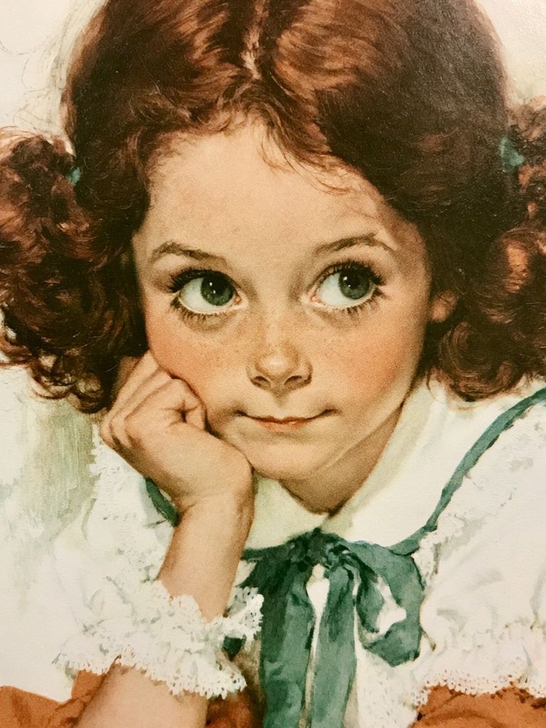 Curious Girl Portrait Print. poster — fine-art art
