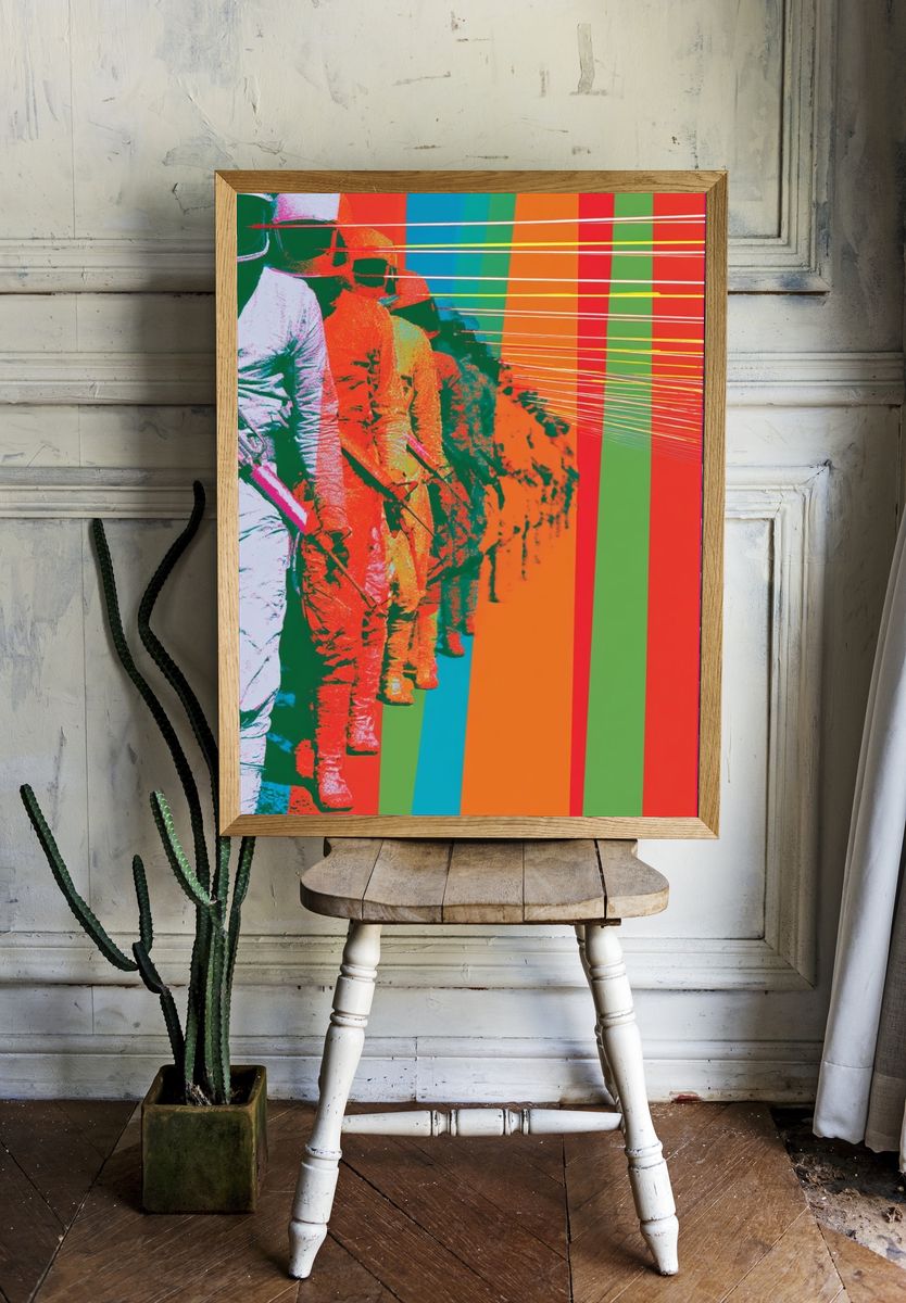 Pop Art Astronaut Parade Poster. room preview