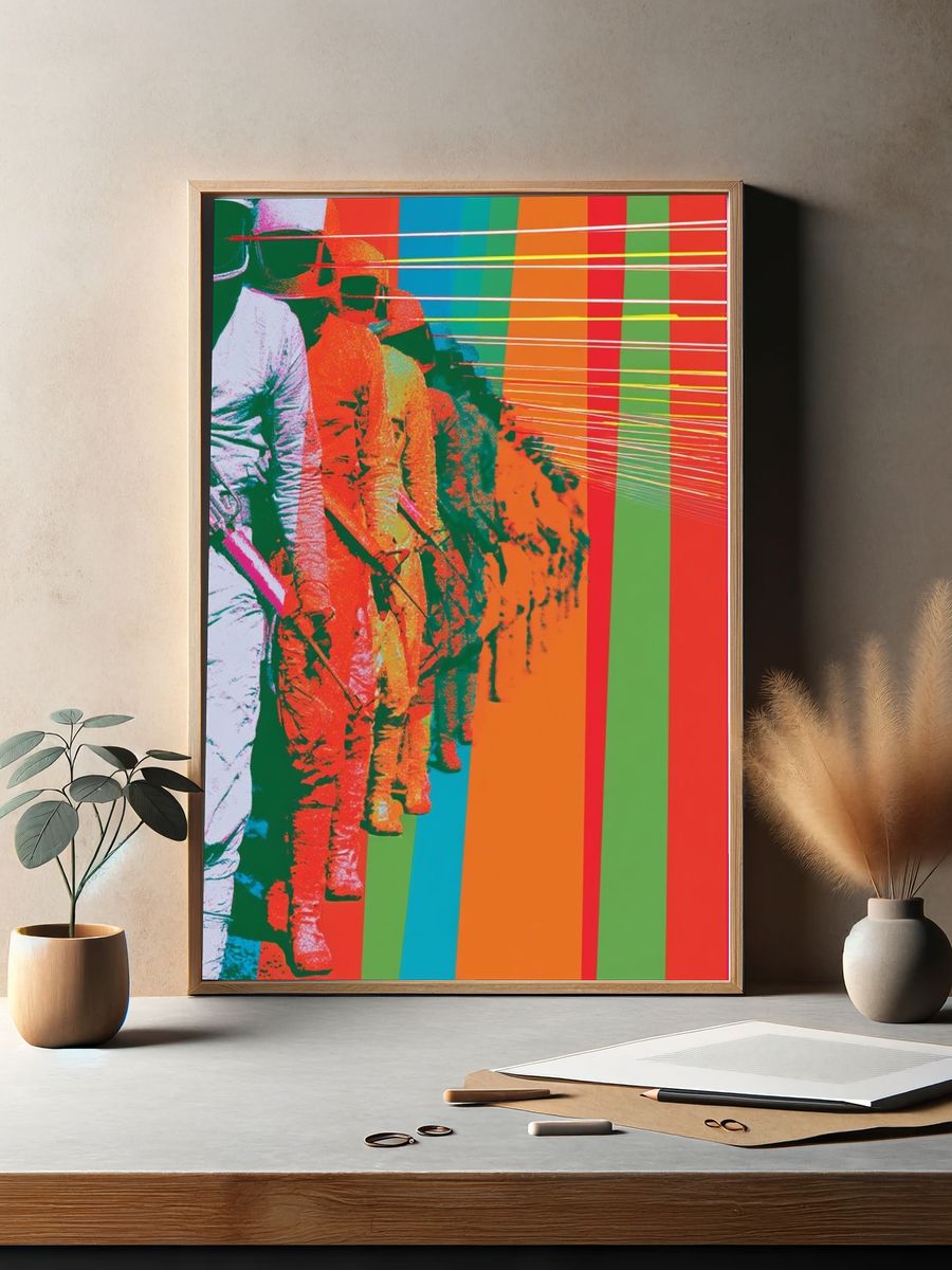 Pop Art Astronaut Parade Poster. — room view 2