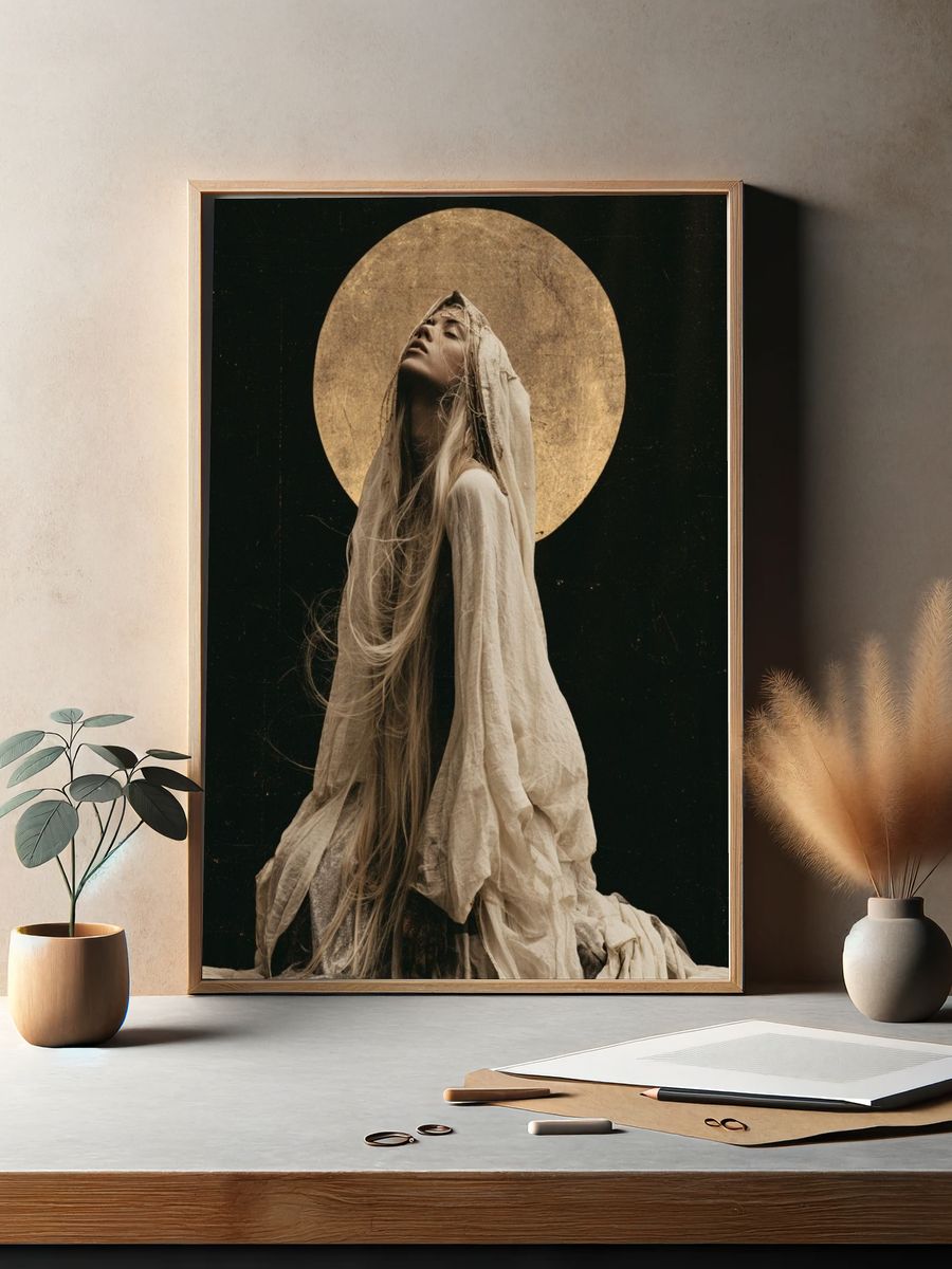 Moonlit Veil Portrait Print. — room view 2