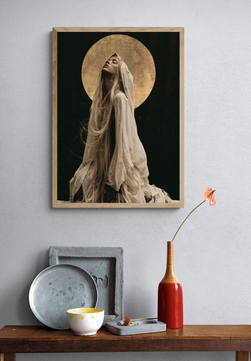 Moonlit Veil Portrait Print. — room view 3