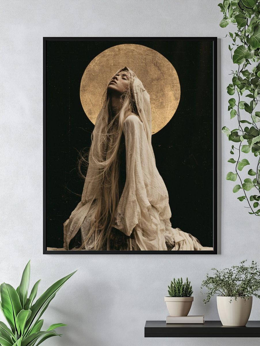 Moonlit Veil Portrait Print. — room view 4