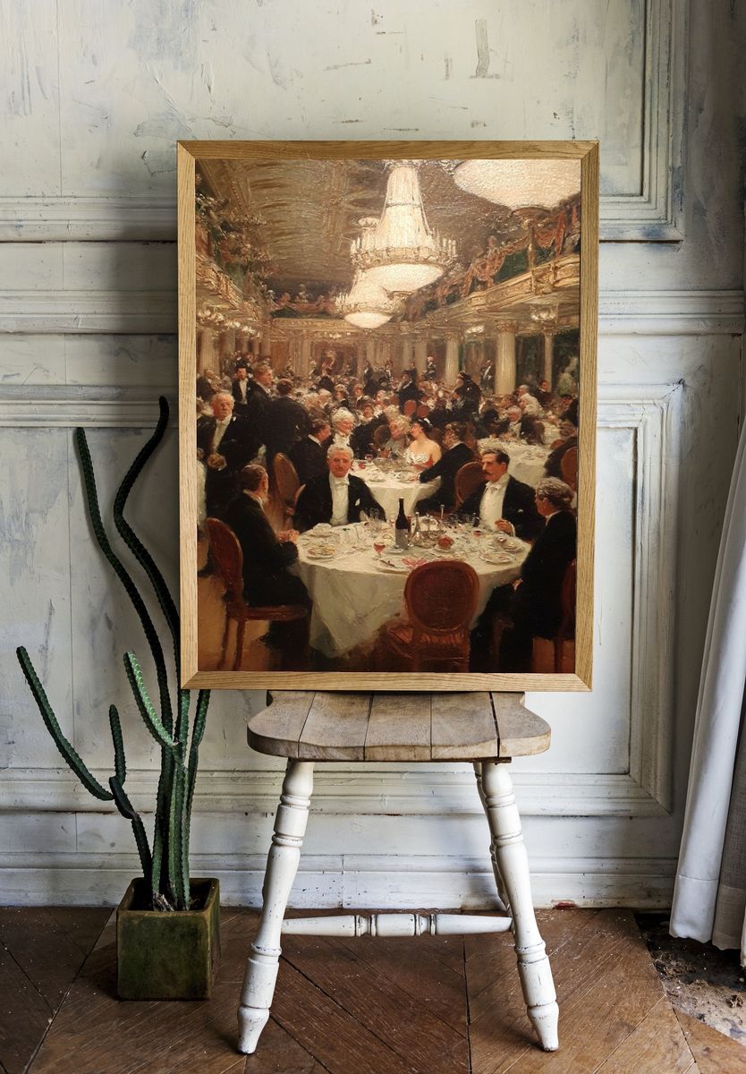 Elegant Dinner Party — Fine Art Print. room preview