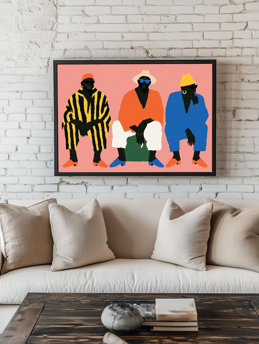 Stylish Figures Pop Art Poster. room preview