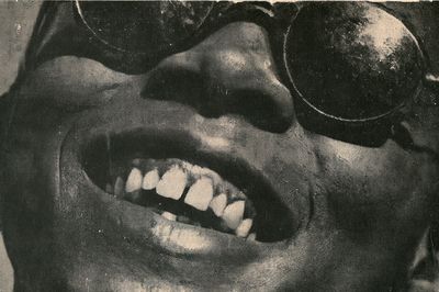 Grinning Face Halftone Portrait Poster. poster