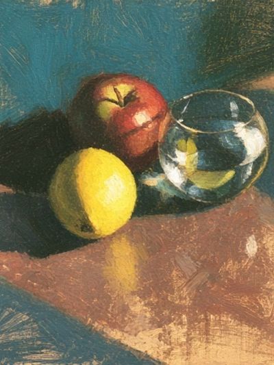 Still Life with Apples and Glass Poster. poster