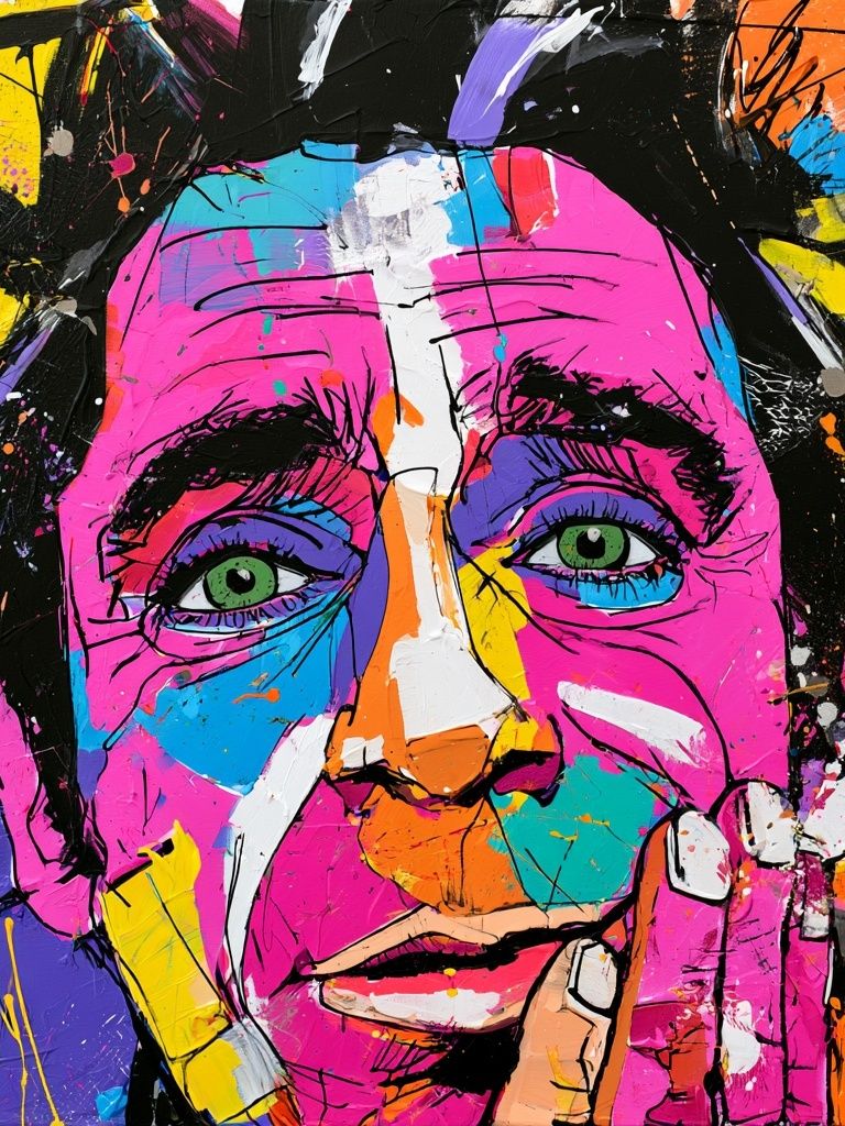 Colorful Pop Art Face Poster. poster detail