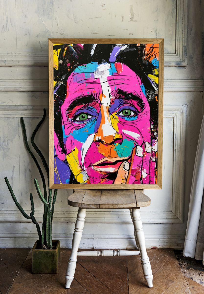 Colorful Pop Art Face Poster. — room view 1