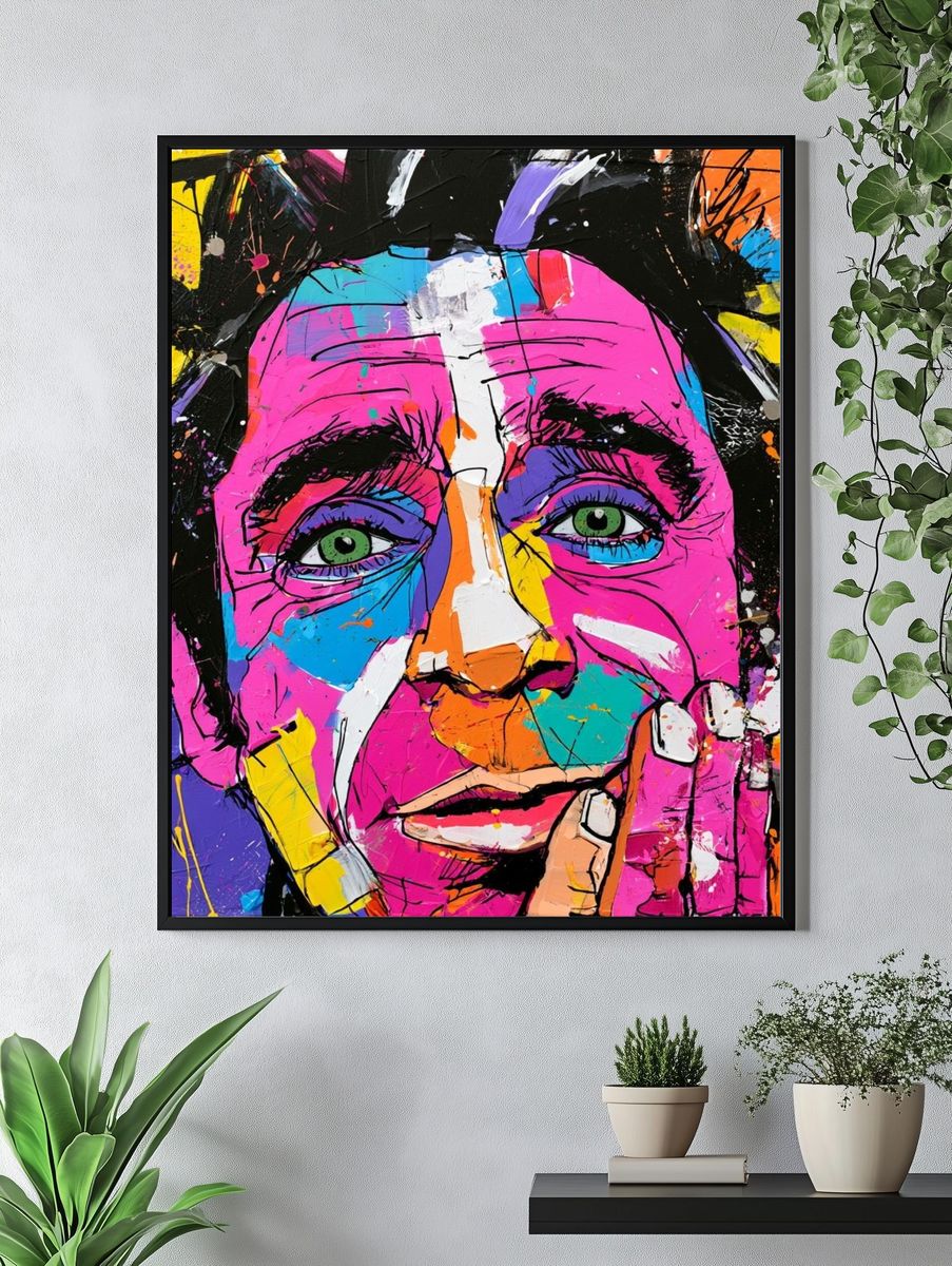 Colorful Pop Art Face Poster. — room view 4