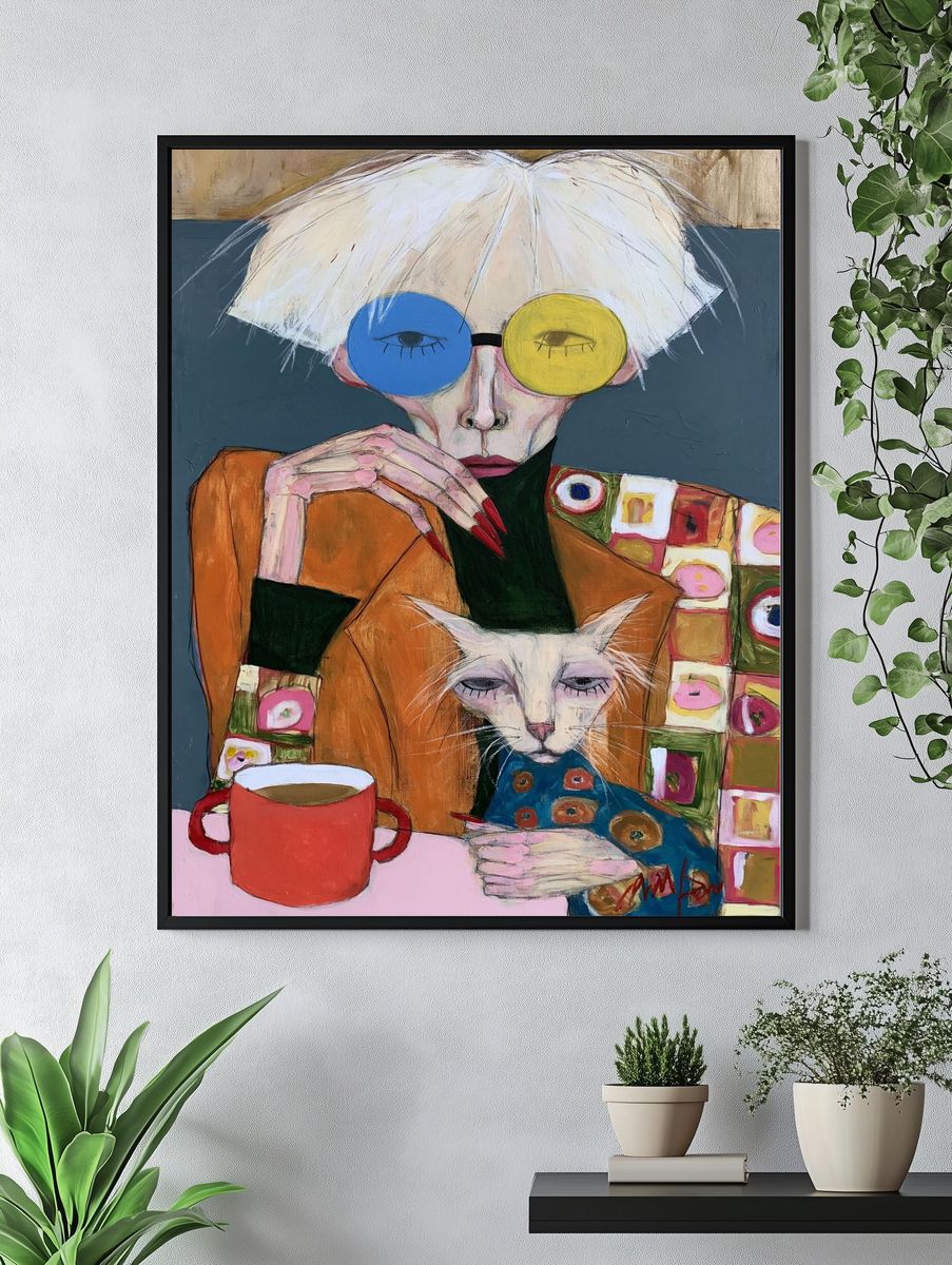 Avant-Garde Cat Portrait Poster. — room view 4