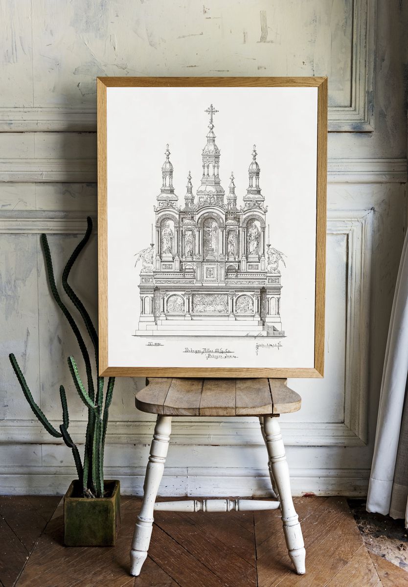 Ornate Altar Design — Fine Art Print. — room view 1