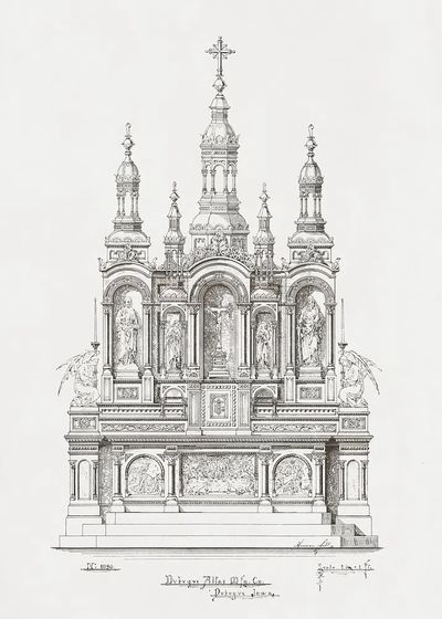 Ornate Altar Design — Fine Art Print. poster