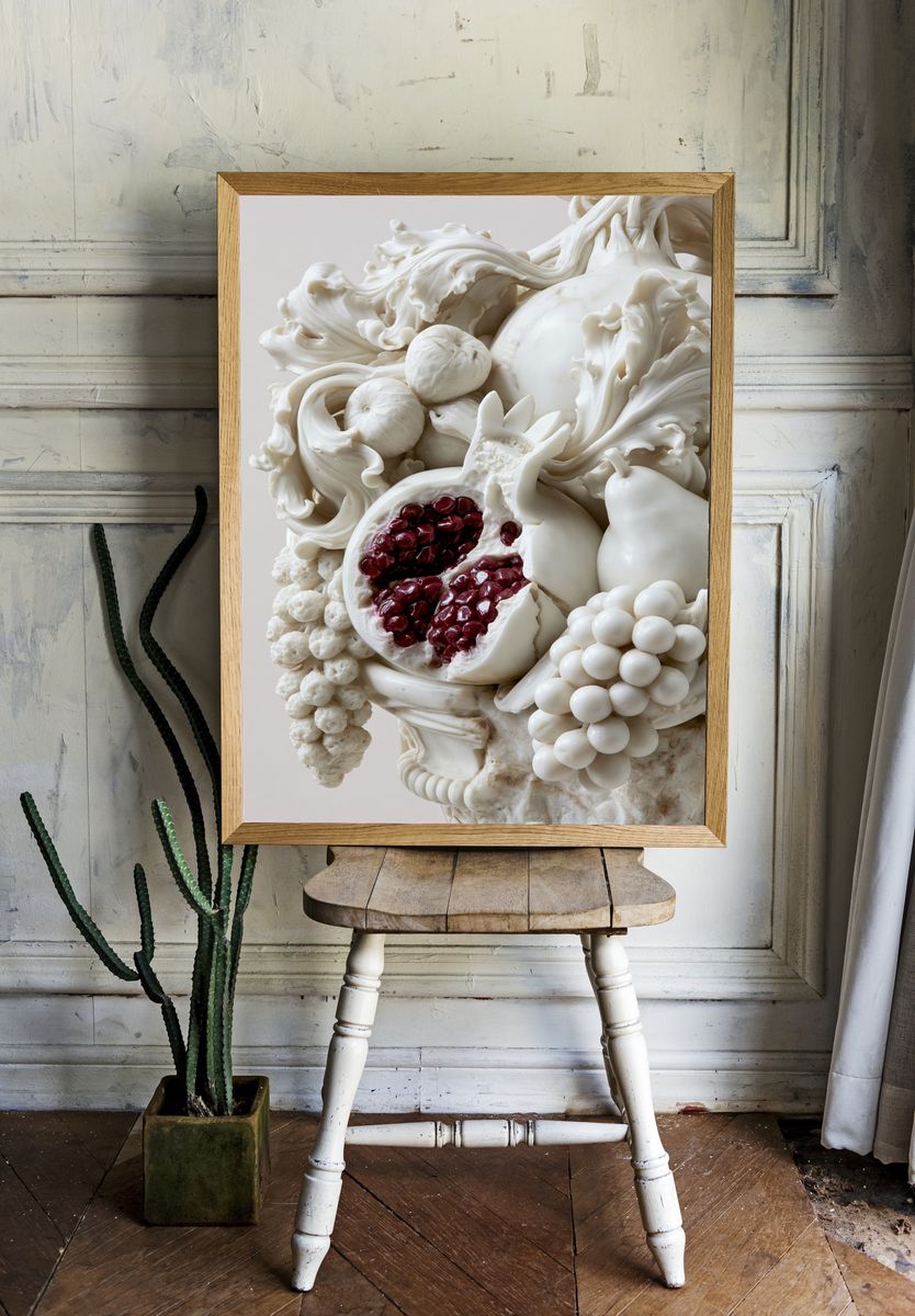 Pomegranate Still Life Fine-Art Poster. — room view 1