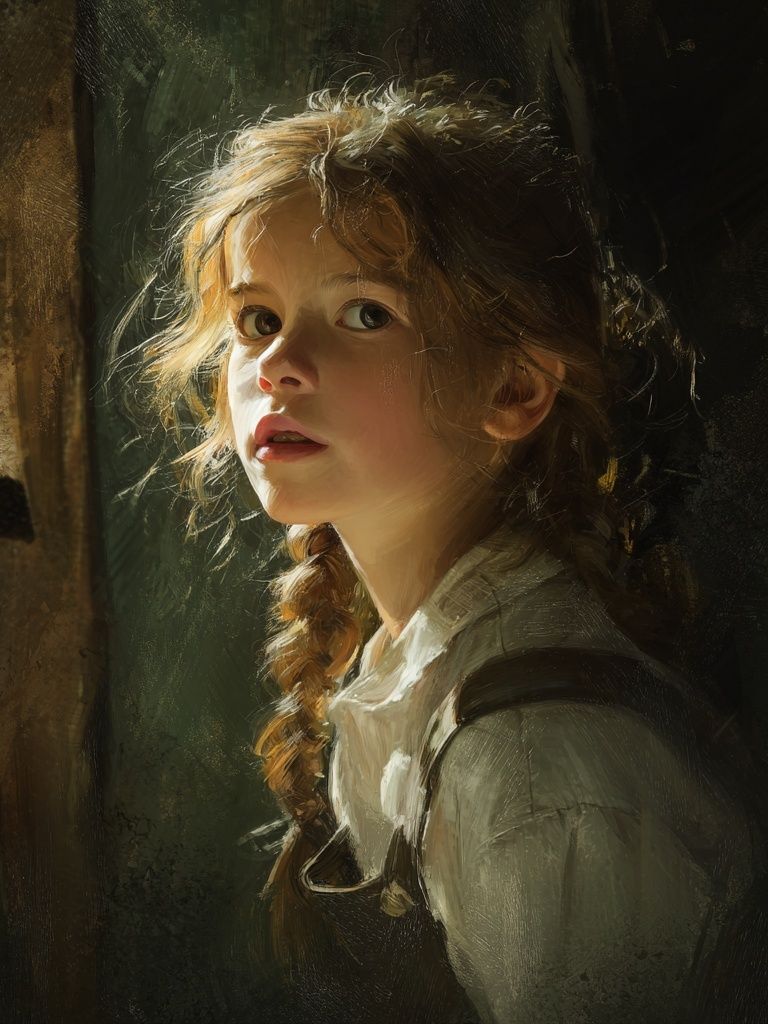 Girl in Soft Light Portrait Print. poster detail
