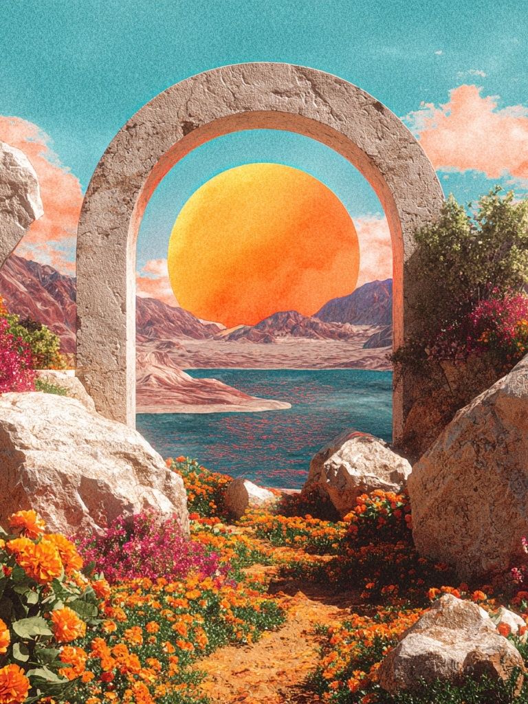 Sunset Archway — Surrealism Print. poster detail