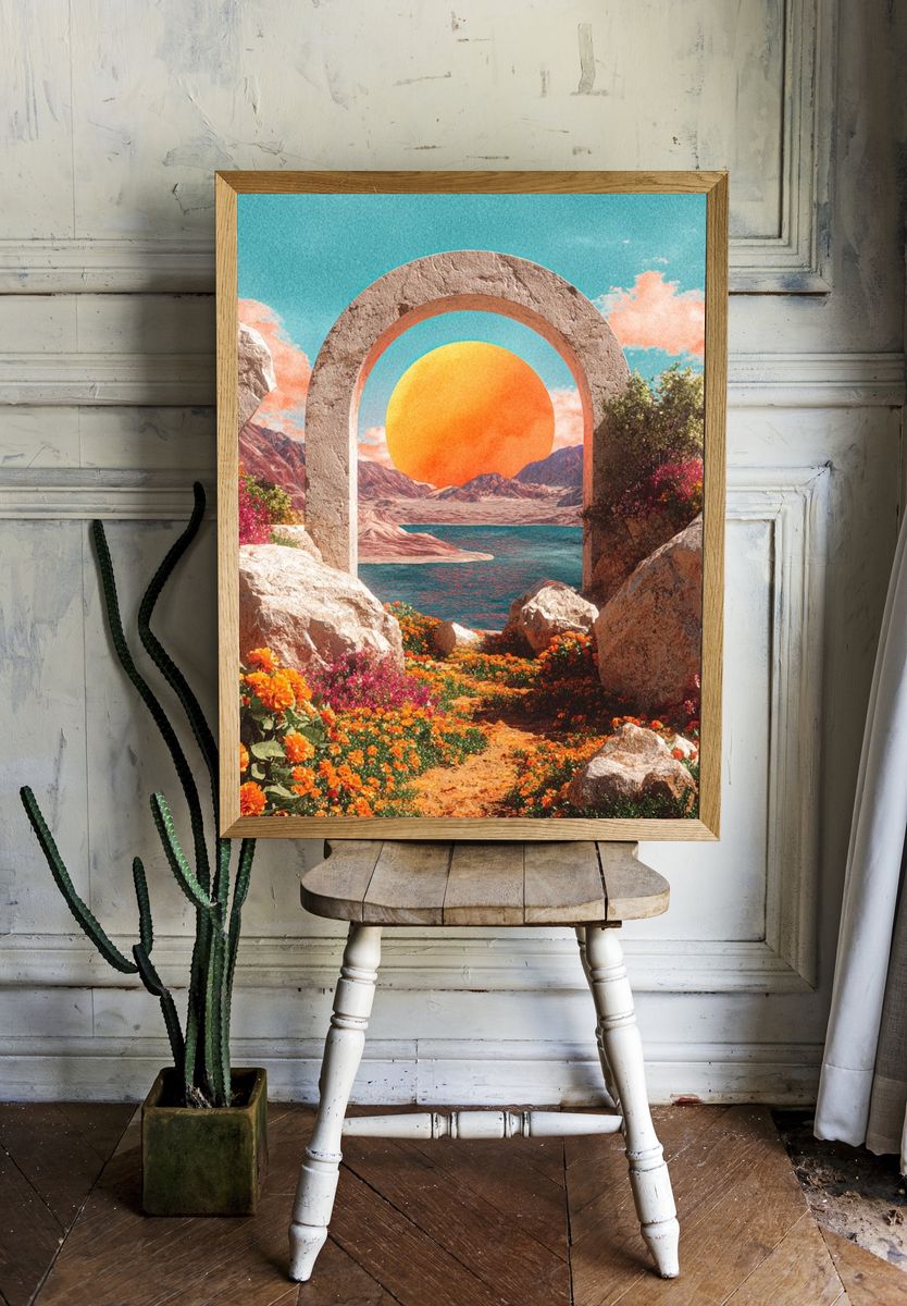 Sunset Archway — Surrealism Print room preview