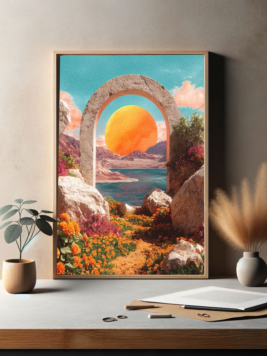 Sunset Archway — Surrealism Print. — room view 2