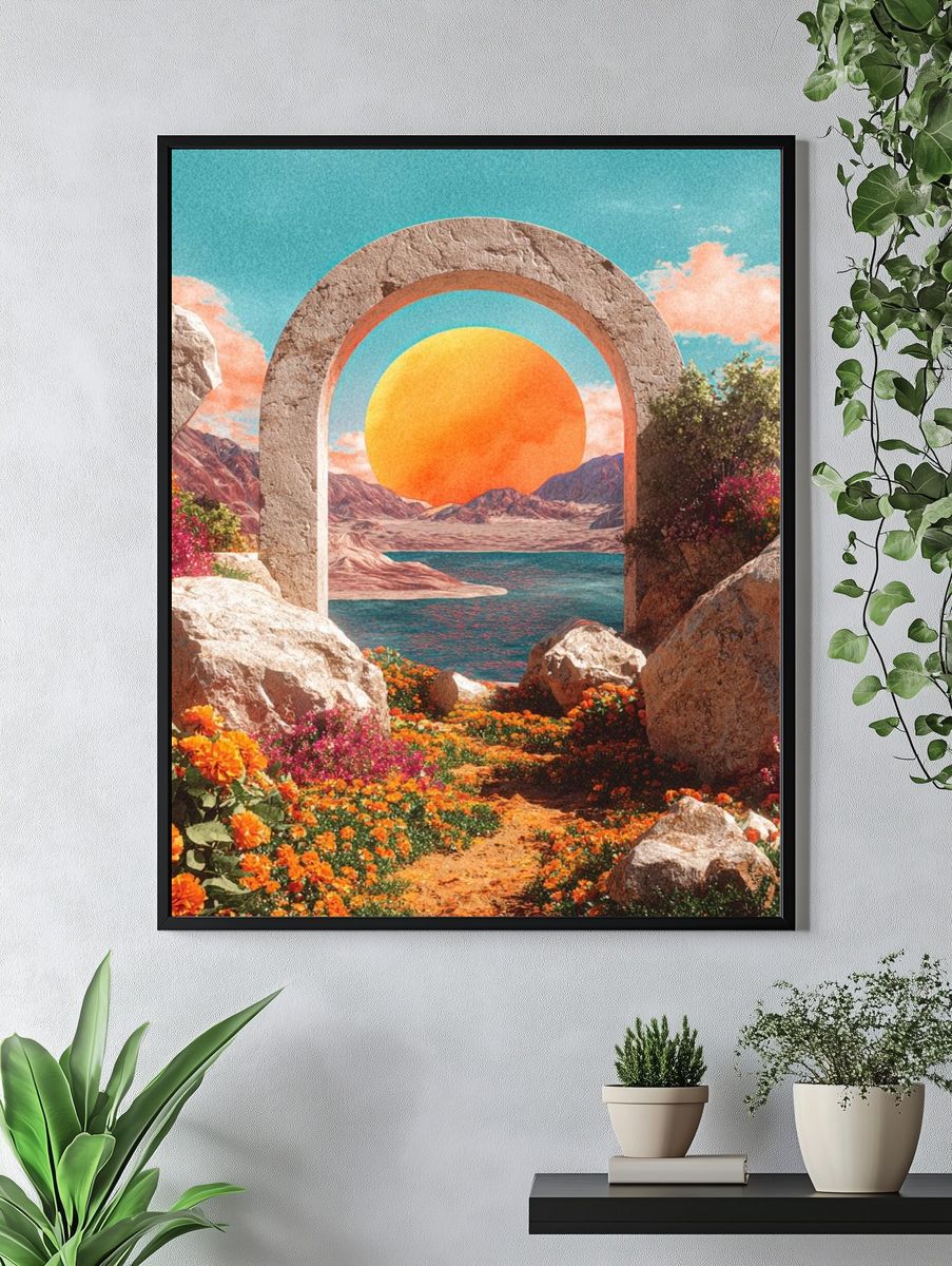 Sunset Archway — Surrealism Print. — room view 4