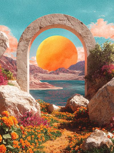 Sunset Archway — Surrealism Print. poster print