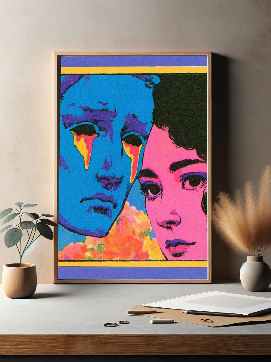 Pop Art Faces Poster. — room view 2